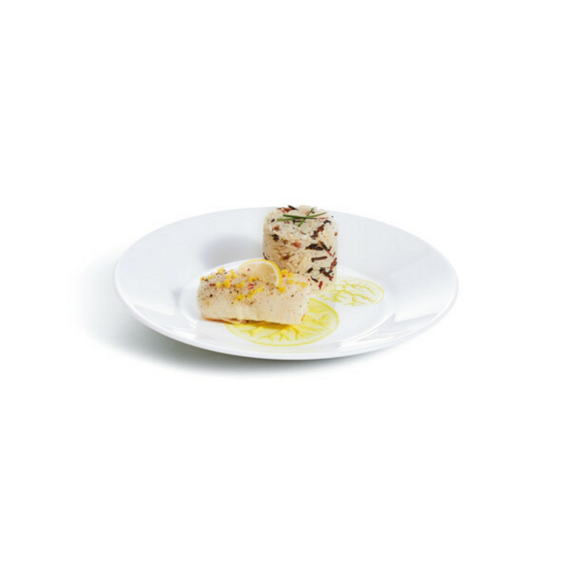 Assiette plate rond blanc verre opal Ø 23,5 cm Restaurant Arcoroc