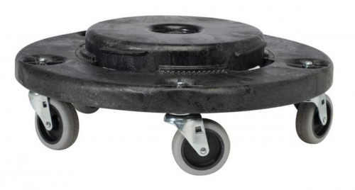 Socle rouleur plastique noir Ø 46 cm 16,8 cm Sans couvercle Brute Rubbermaid