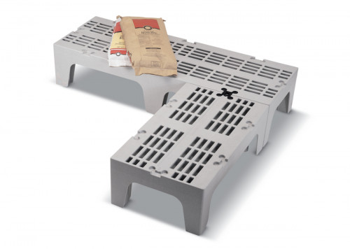Palette de stockage rectangulaire gris plastique 91x53x31 cm 680 kg Cambro