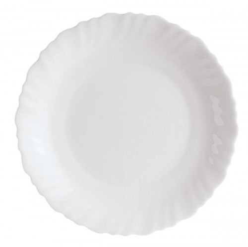 Assiette plate rond blanc verre opal Ø 19 cm Feston Luminarc