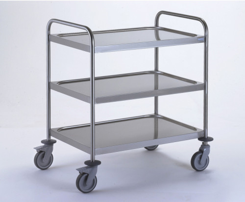 Chariot de service inox 3 niveaux 89,5x62,5x96 cm 150 kg Tournus