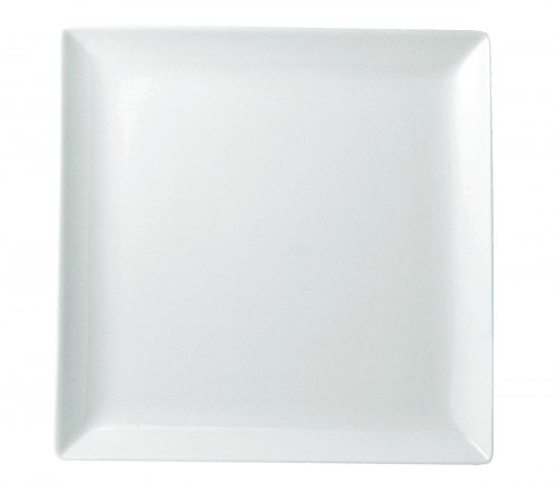 Assiette plate carré blanc porcelaine vitrifiée 30x30 cm Edina Pro.mundi