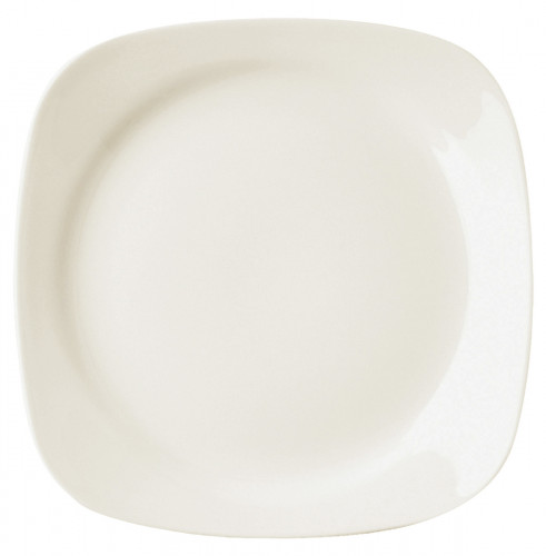 Assiette plate carré ivoire porcelaine vitrifiée 24x24 cm Ska Rak