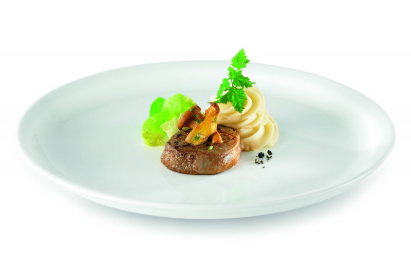 Assiette plate rond ivoire porcelaine vitrifiée Ø 18,5 cm Ska Rak