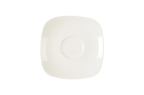Sous-tasse à expresso carré ivoire porcelaine vitrifiée 12 cm Ska Rak