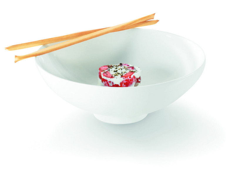 Saladier rond ivoire porcelaine vitrifiée Fine Dine Rak