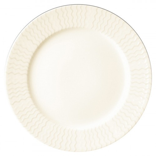 Assiette plate rond ivoire porcelaine vitrifiée Ø 16,8 cm Ondine Rak