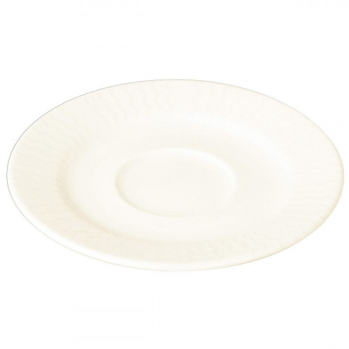 Sous-tasse à déjeuner rond ivoire porcelaine vitrifiée Ø 15 cm Ondine Rak