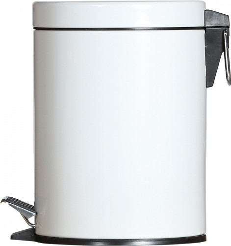 Poubelle à pédale rond blanc acier Probbax