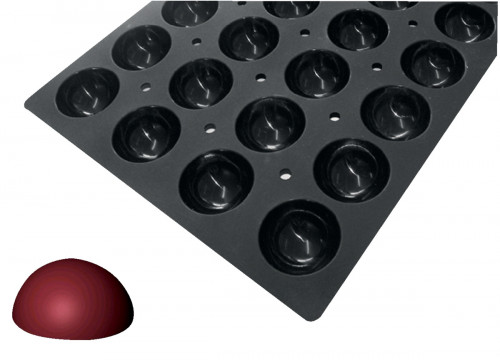 Plaque 18 demi-sphères silicone GN 1/1 53x32,5x3,5 cm Moulflex Pro De Buyer