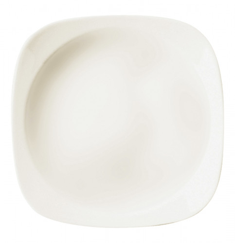 Assiette creuse carré ivoire porcelaine vitrifiée 26,7x26,7 cm Ska Rak