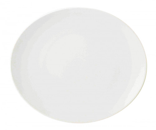 Assiette à steak ovale blanc porcelaine vitrifiée 30x25,5 cm Pro.mundi