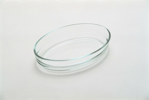 Plat à gratin ovale transparent verre borosilicate 21 cm