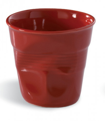 Gobelet rond rouge piment porcelaine culinaire 8 cl Ø 6,5 cm Froisse Revol