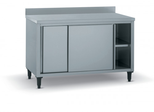 Meuble bas inox 120x70x90 cm Avec dosseret Avec étagère Tournus