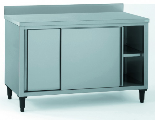 Meuble bas inox 140x70x90 cm Avec dosseret Avec étagère Tournus