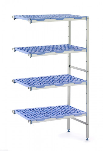 Rayonnage additionnel aluminium anodisé 115,1 cm x 175 cm 150 kg 4 étagères Tournus