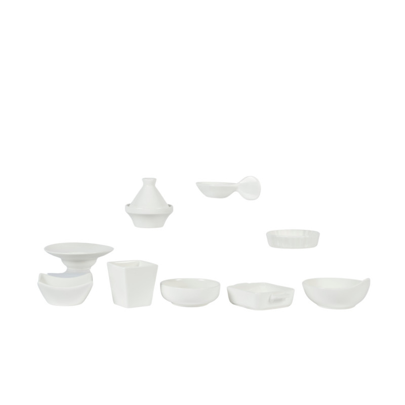 Mise en bouche rond blanc porcelaine Ø 8 cm Playtime Pro.mundi