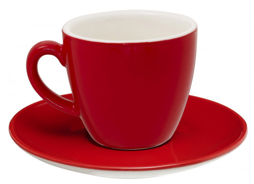 Sous-tasse à cappuccino / thé rond rouge porcelaine Ø 14 cm Emotions Pro.mundi