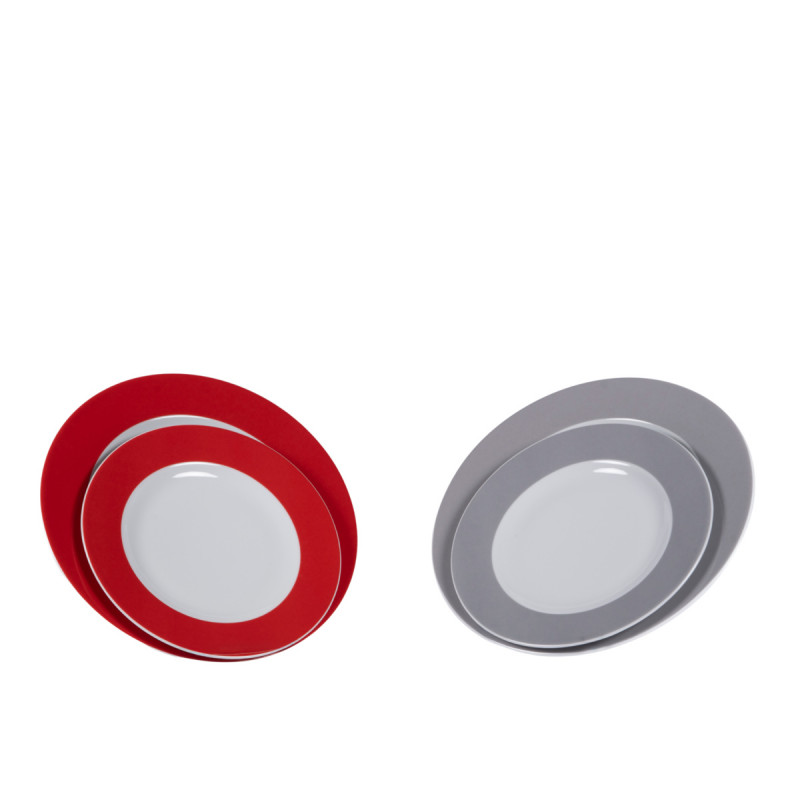 Assiette plate rond rouge porcelaine Ø 21 cm Roma Color Pro.mundi