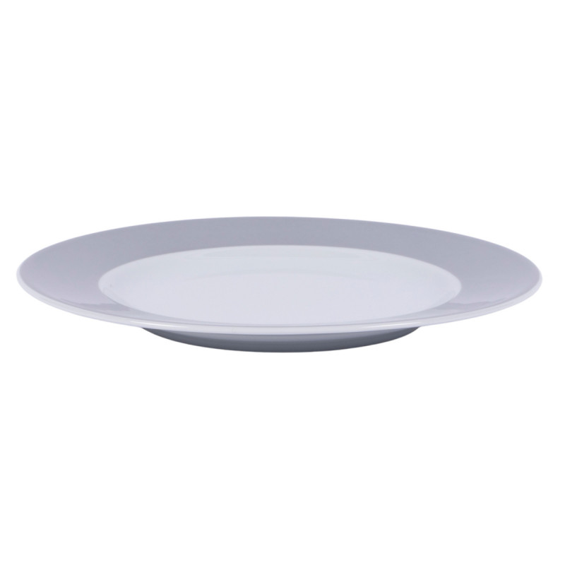 Assiette plate rond gris porcelaine Ø 21 cm Roma Color Pro.mundi