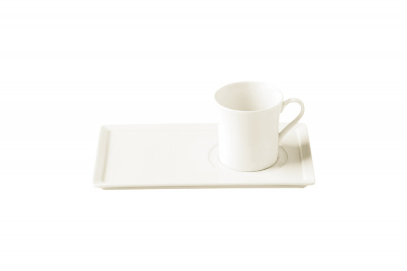 Sous tasse rectangulaire ivoire porcelaine vitrifiée 24 cm Allspice Rak