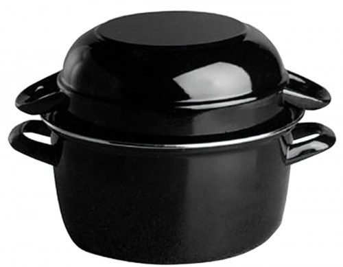 Marmite à moules acier Sans revêtement Avec couvercle Ø 18 cm 18,5 cm 2,5 L