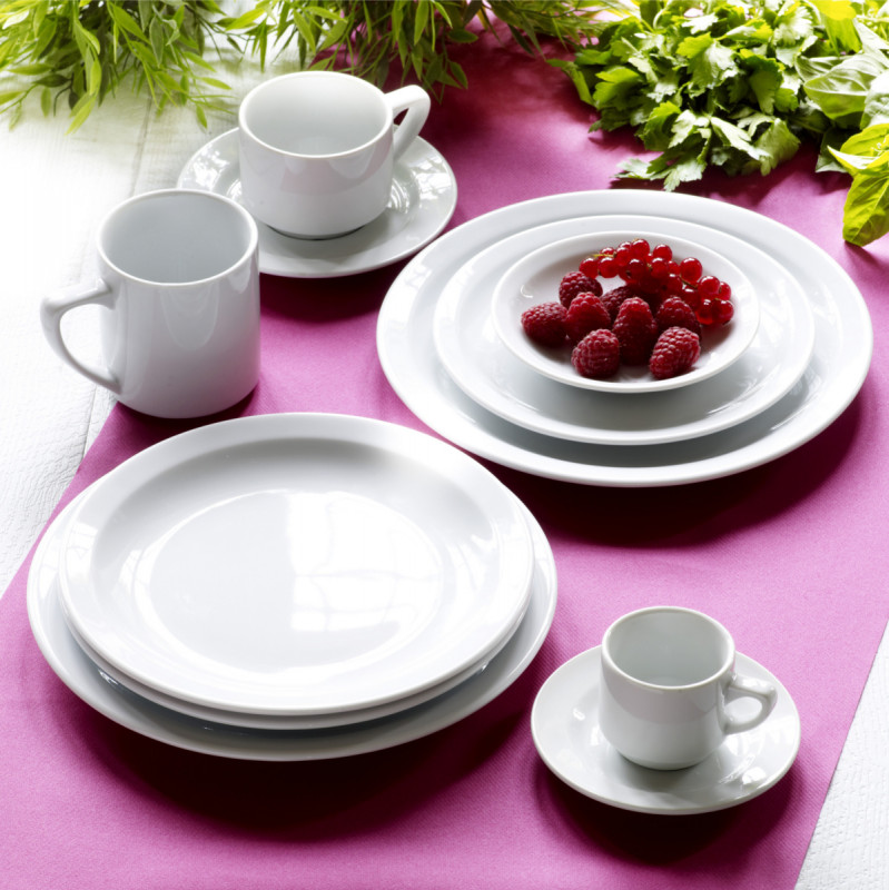 Assiette creuse rond blanc porcelaine Ø 22 cm Optima Vaisselle