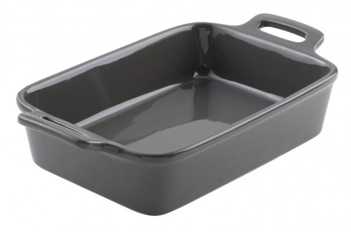 Plat rectangulaire gris grès émaillé 20x14 cm Bistronome Pro.mundi