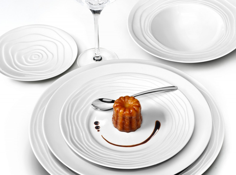 Assiette plate rond blanc porcelaine Ø 31,5 cm Onde Medard De Noblat
