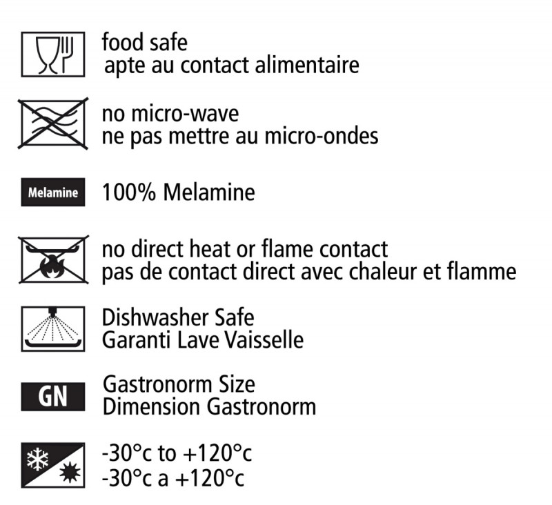 Plat GN1/1 rouge mélamine 53 cm Vestah Platex