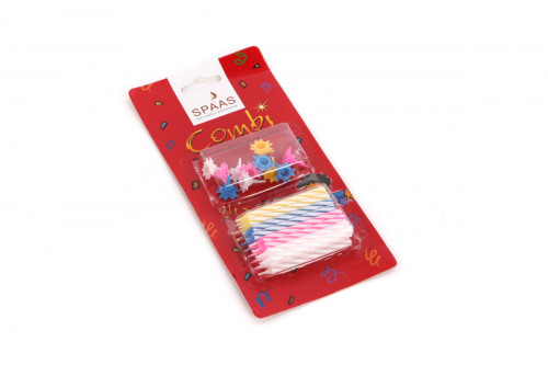 Bougies anniversaire blanc Ø 0,6 cm 6 cm Spaas