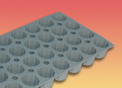 Plaque 28 mini cannelés silicone GN 1/3 30x17,6x3,5 cm Elastomoule De Buyer