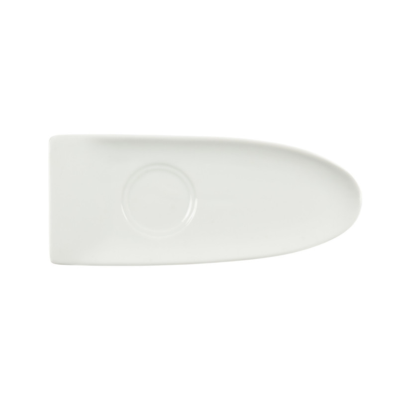 Sous-tasse à café gourmand ovale blanc porcelaine 23 cm Prismo Pro.mundi