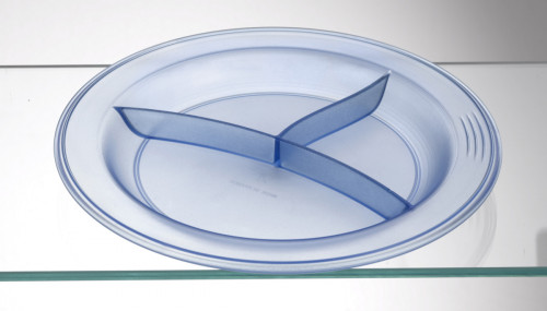 Assiette à 3 compartiments rond bleu copolyester Ø 23,5 cm Vaisselle Copolyester Saint Romain