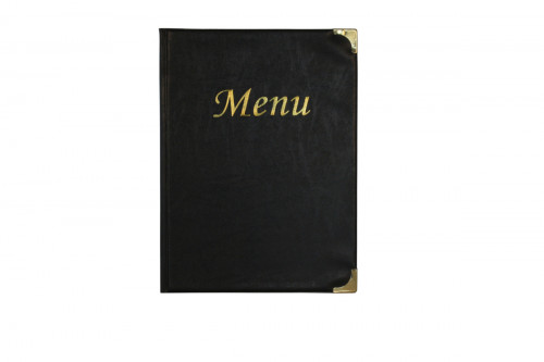 Protège-menu A4 rectangulaire noir 10 vues ajoutables Basic Securit