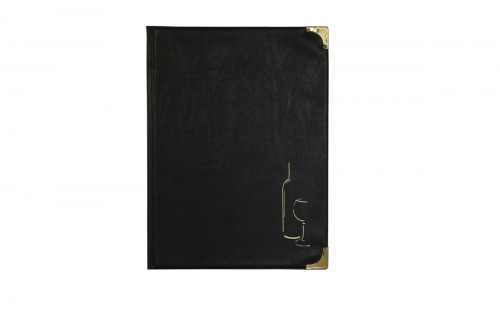 Carte des vins rectangulaire noir 10 vues ajoutables Basic Securit