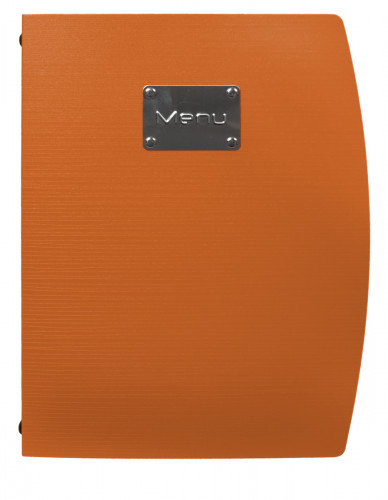 Protège-menu A4 rectangulaire orange 4 vues ajoutables Rio Securit