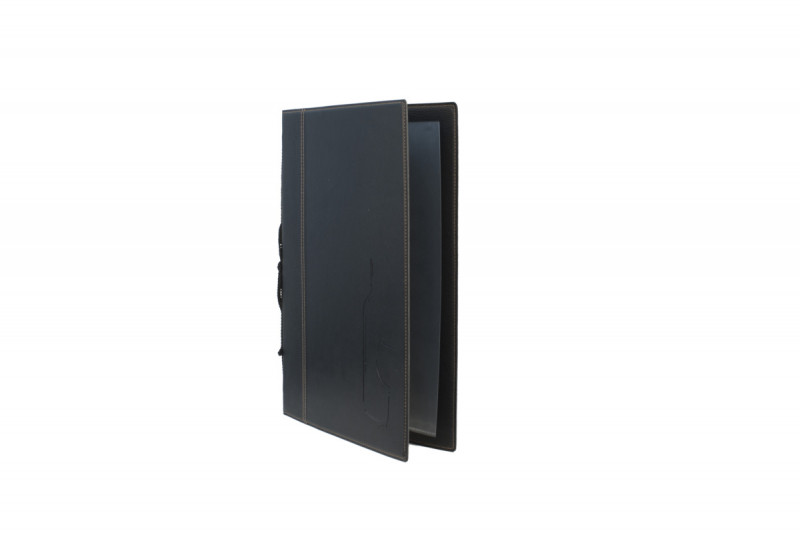 Carte des vins rectangulaire noir 36 vues ajoutables Securit
