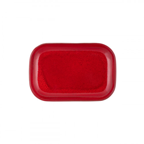 Assiette à steak rectangulaire rouge grès émaillé 29x19,5 cm Gres Couleur Pro.mundi