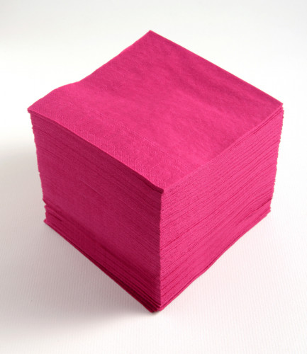 Serviette fuschia ouate de cellulose 20x20 cm Manufacture De L'ephemere (100 pièces)