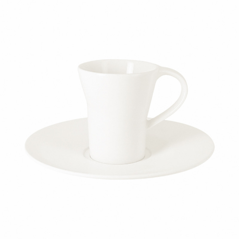 Sous-tasse à expresso rond ivoire porcelaine vitrifiée Ø 14,5 cm Giro Rak