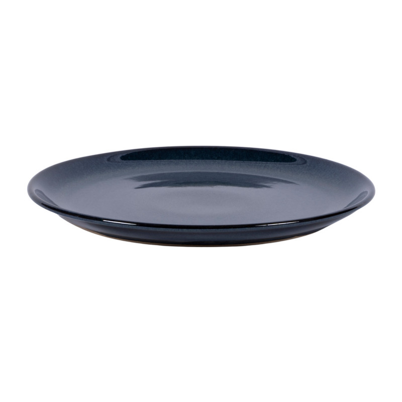 Assiette plate rond bleu grès émaillé Ø 27 cm Gres Couleur Pro.mundi