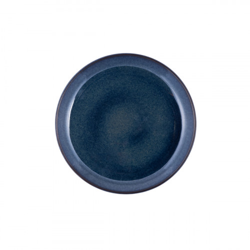 Assiette plate rond bleu grès émaillé Ø 24 cm Gres Couleur Pro.mundi
