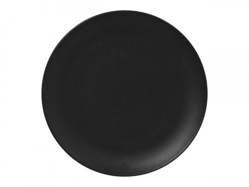 Assiette plate rond noir volcano porcelaine vitrifiée Ø 24 cm Neo Fusion Rak