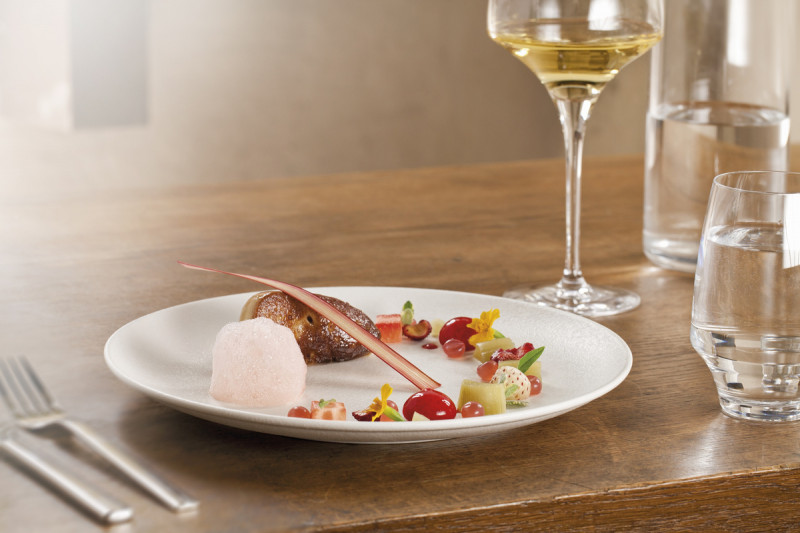 Assiette plate rond gris porcelaine vitrifiée Ø 20,9 cm Neo Fusion Rak