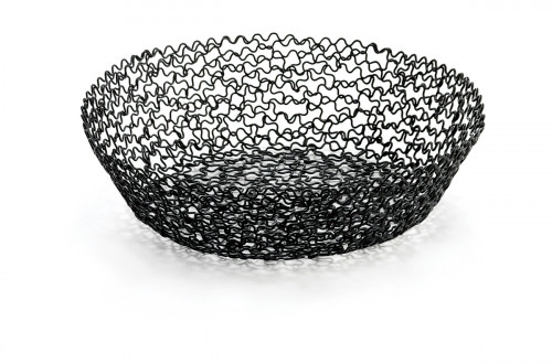 Corbeille rond noir acier Ø 20 cm 5 cm Boucle Tablecraft