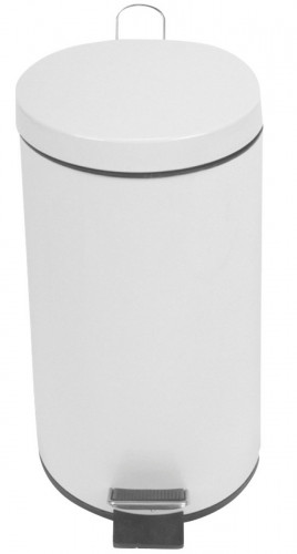 Poubelle à pédale acier 20 L blanc Probbax