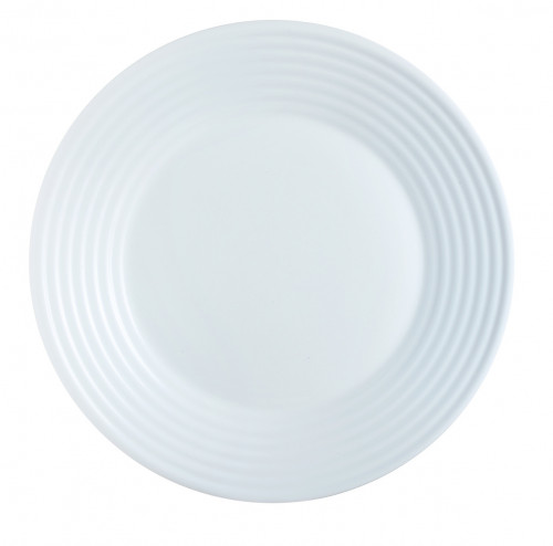Assiette plate rond blanc verre opal Ø 23,5 cm Stairo Arcoroc