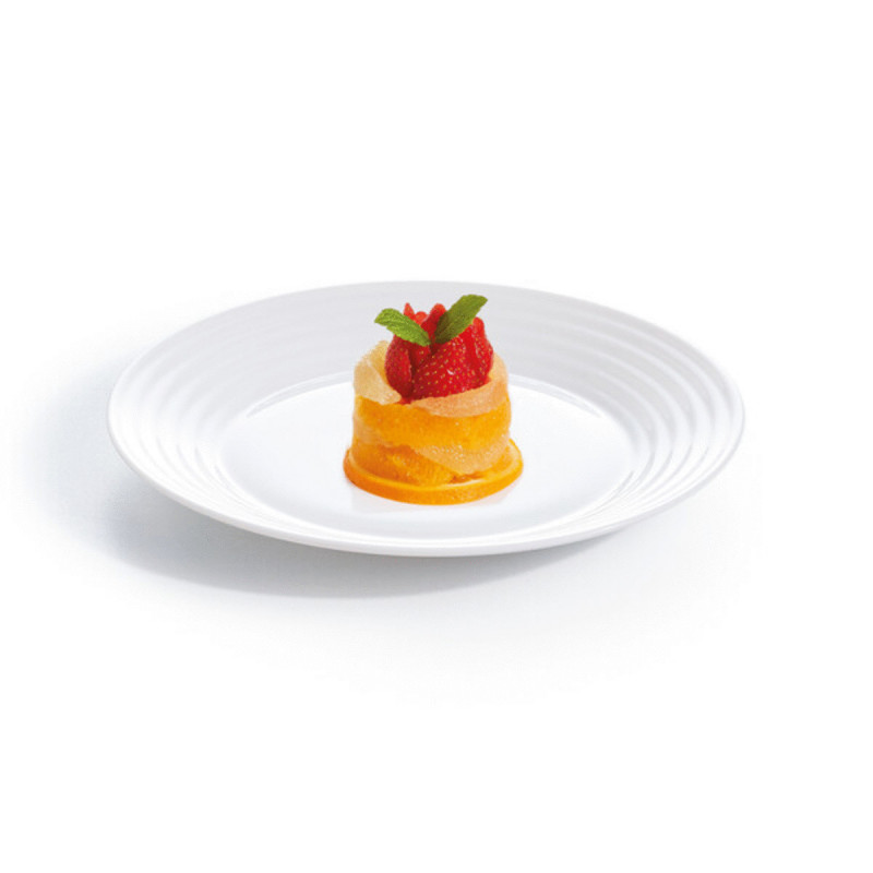Assiette plate rond blanc verre opal Ø 23,5 cm Stairo Arcoroc